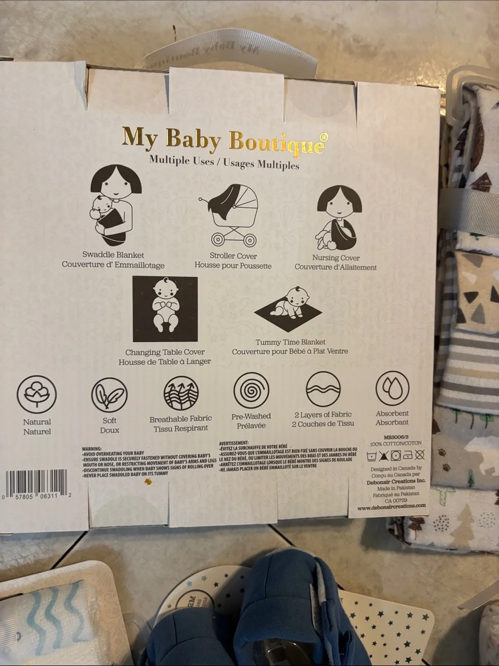 Blue & Neutral Baby Socks and Accessories Set